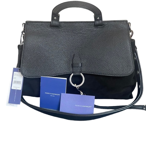 NOT FOR SALE New! Rebecca Minkoff Medium Keith
Flap Suede & Leather Satchel
BLAC - Picture 2 of 16